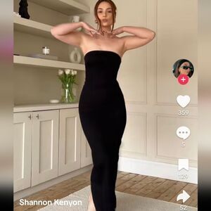 Zara DRAPED MIDI DRESS Black